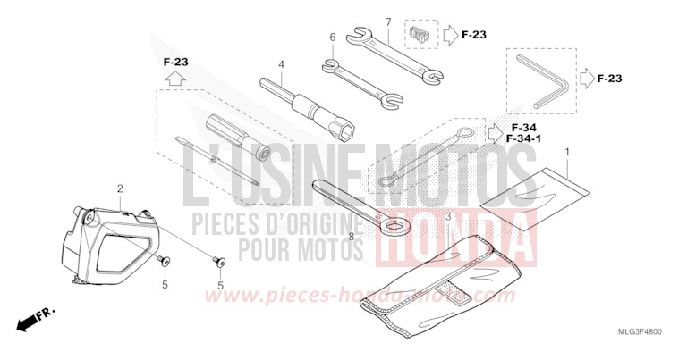 OUTIL de Africa Twin DCT PEARL GLARE WHITE (NHB53H) 2022